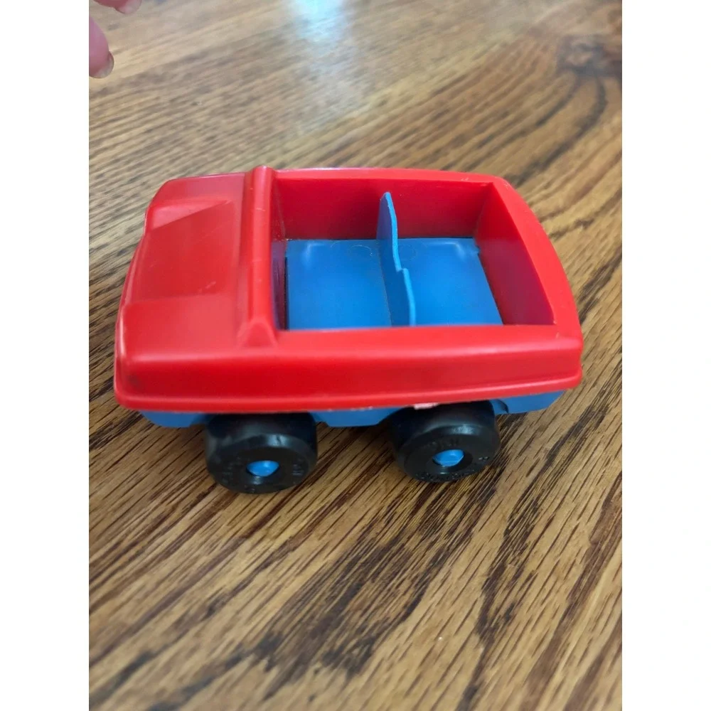 Vintage Playskool Red and Blue Plastic Toy Car Chunky Vehicle Preschool Toy